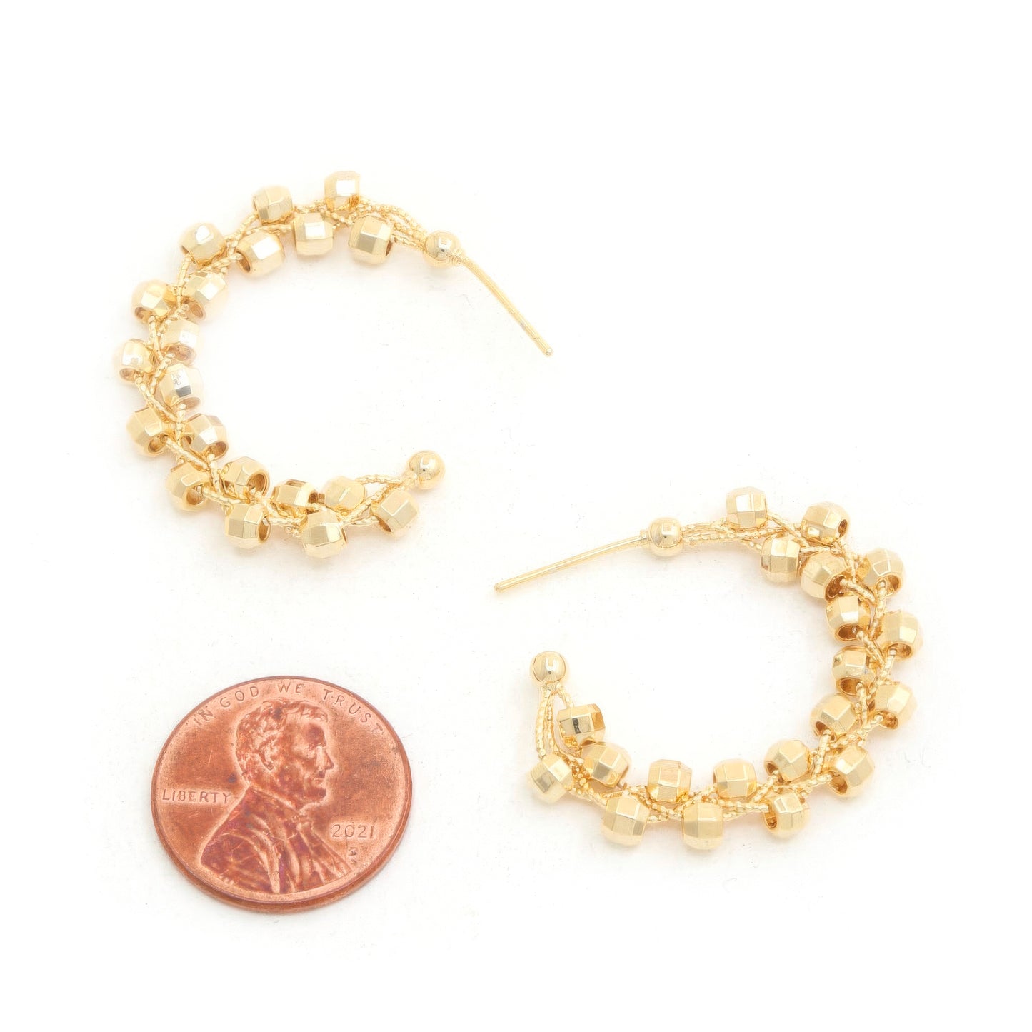 Sodajo Beaded Open Hoop Gold Dipped Earring - Taylor Rouge