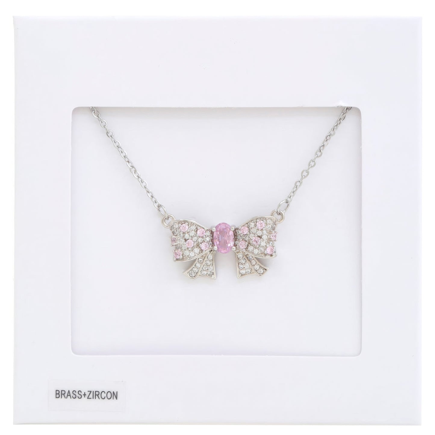 Rhinestone Bow Metal Necklace - Taylor Rouge
