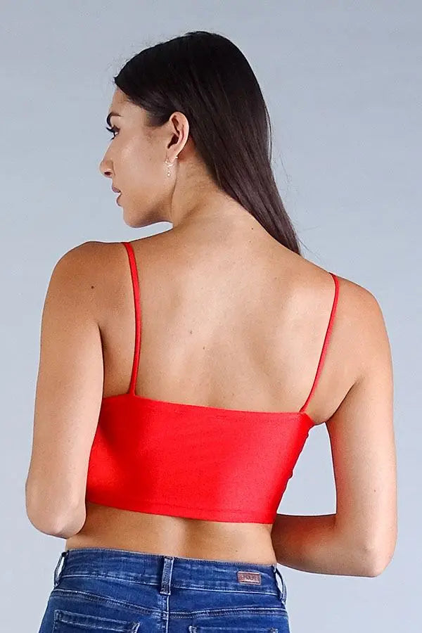 Sexy Spaghetti Strap Darted Under Bust Crop Top Taylor Rouge