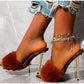 Rabbit Fur Heels - Black - Taylor Rouge