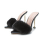 Rabbit Fur Heels - Black - Taylor Rouge