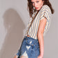 Raw Hem Detail Distressed Mini Shorts - Taylor Rouge