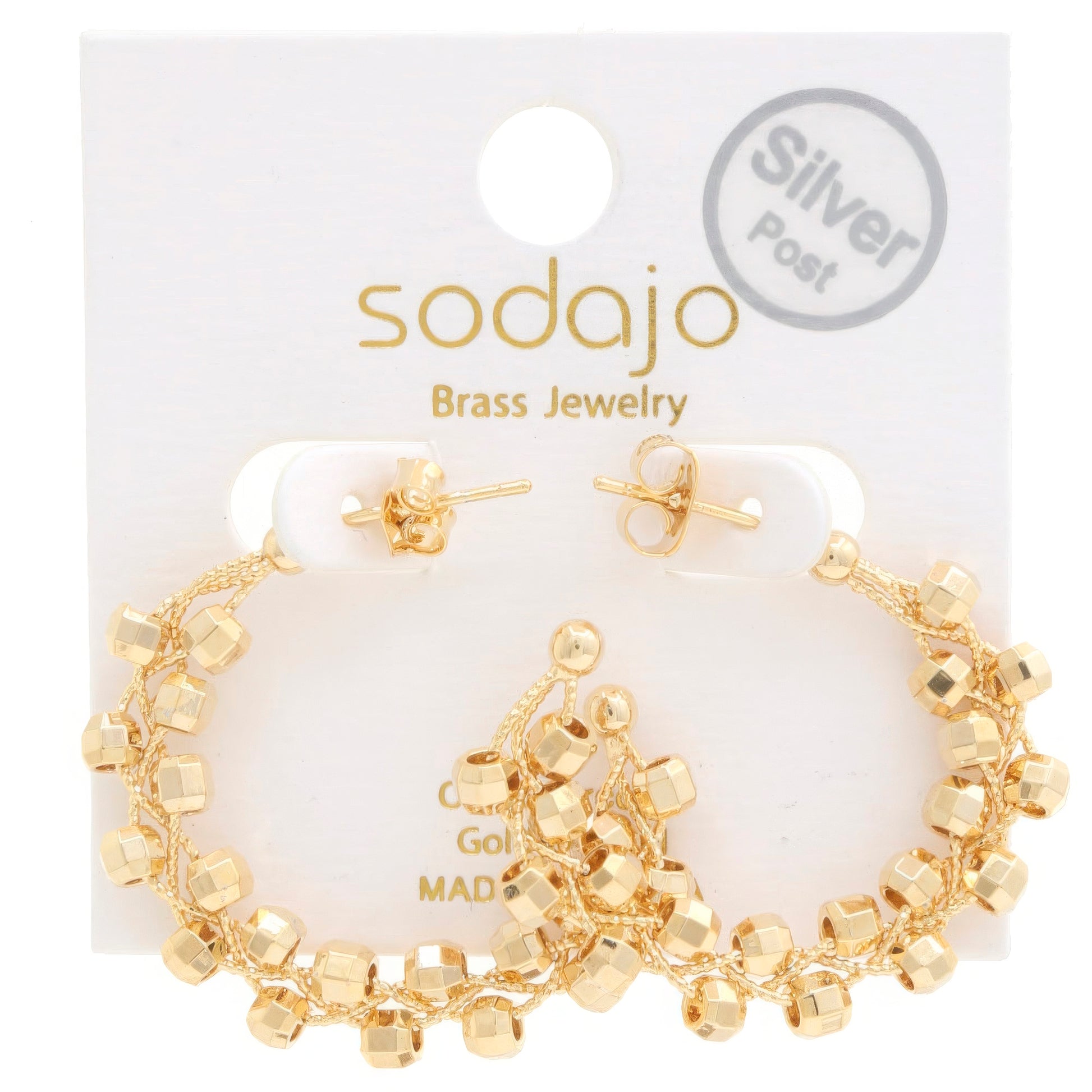 Sodajo Beaded Open Hoop Gold Dipped Earring - Taylor Rouge
