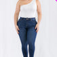 Plus size one shoulder solid casual bodysuit