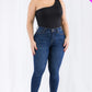 Plus size one shoulder solid casual bodysuit