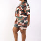 Camo Printed Crop Top And Biker Short Set Taylor Rouge
