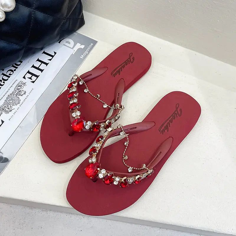 Chain Gang Flip-flops - Pink Taylor Rouge