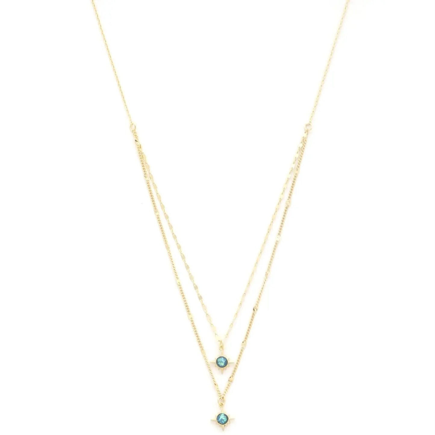 Double Star Crystal Layered Necklace Taylor Rouge