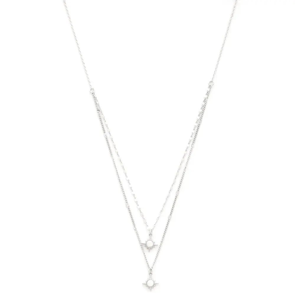 Double Star Crystal Layered Necklace Taylor Rouge