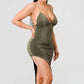 Gina Metallic Glitter Sweetheart Dress - Taylor Rouge