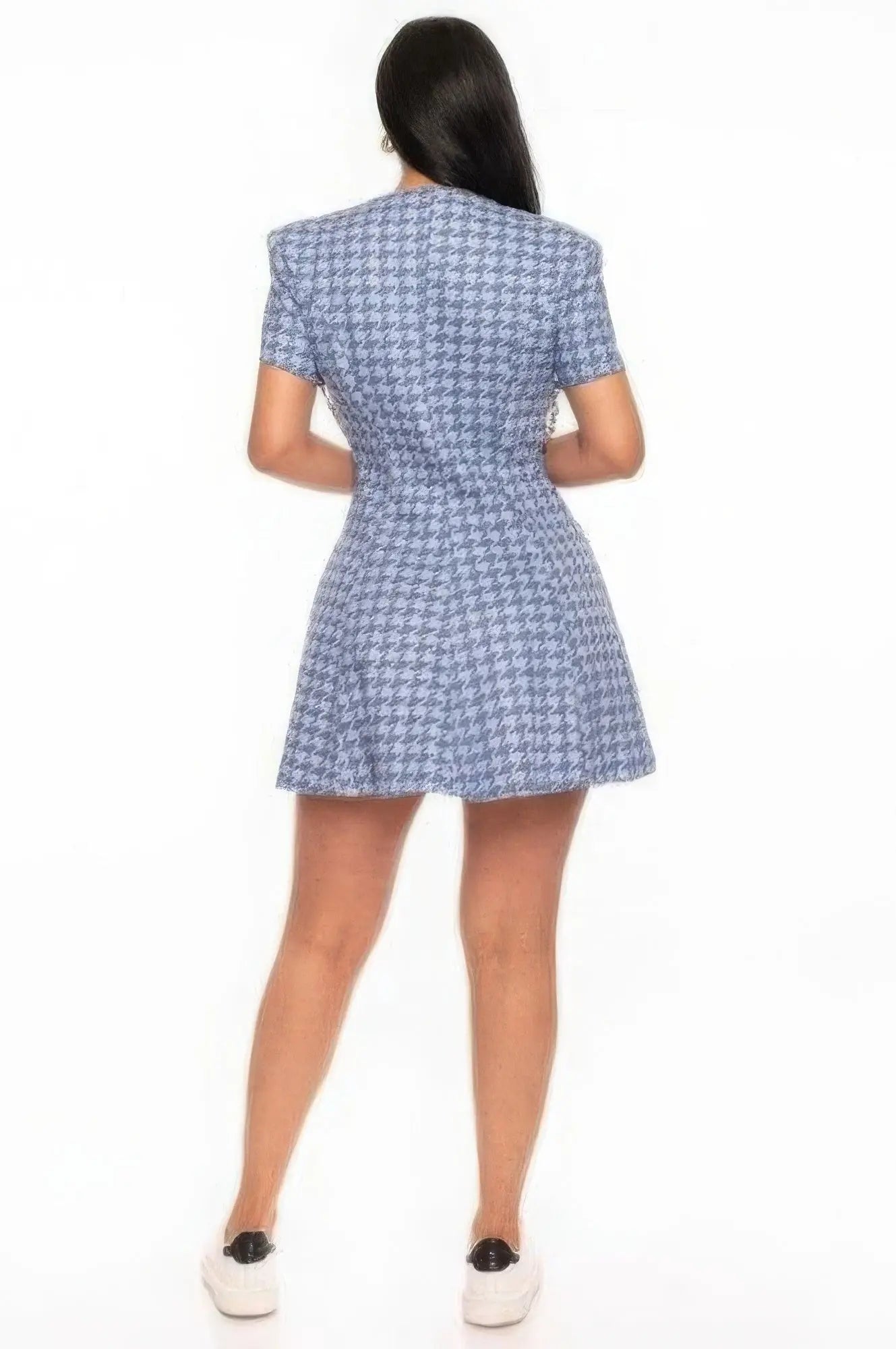 Houndstooth Chain-belt Dress Taylor Rouge