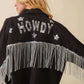 Howdy Sequin Fringe And Star Patches Jacket Taylor Rouge