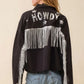 Howdy Sequin Fringe And Star Patches Jacket Taylor Rouge