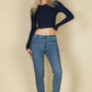 Long Sleeve Round Neck Basic Crop Top Taylor Rouge