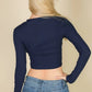 Long Sleeve Round Neck Basic Crop Top Taylor Rouge
