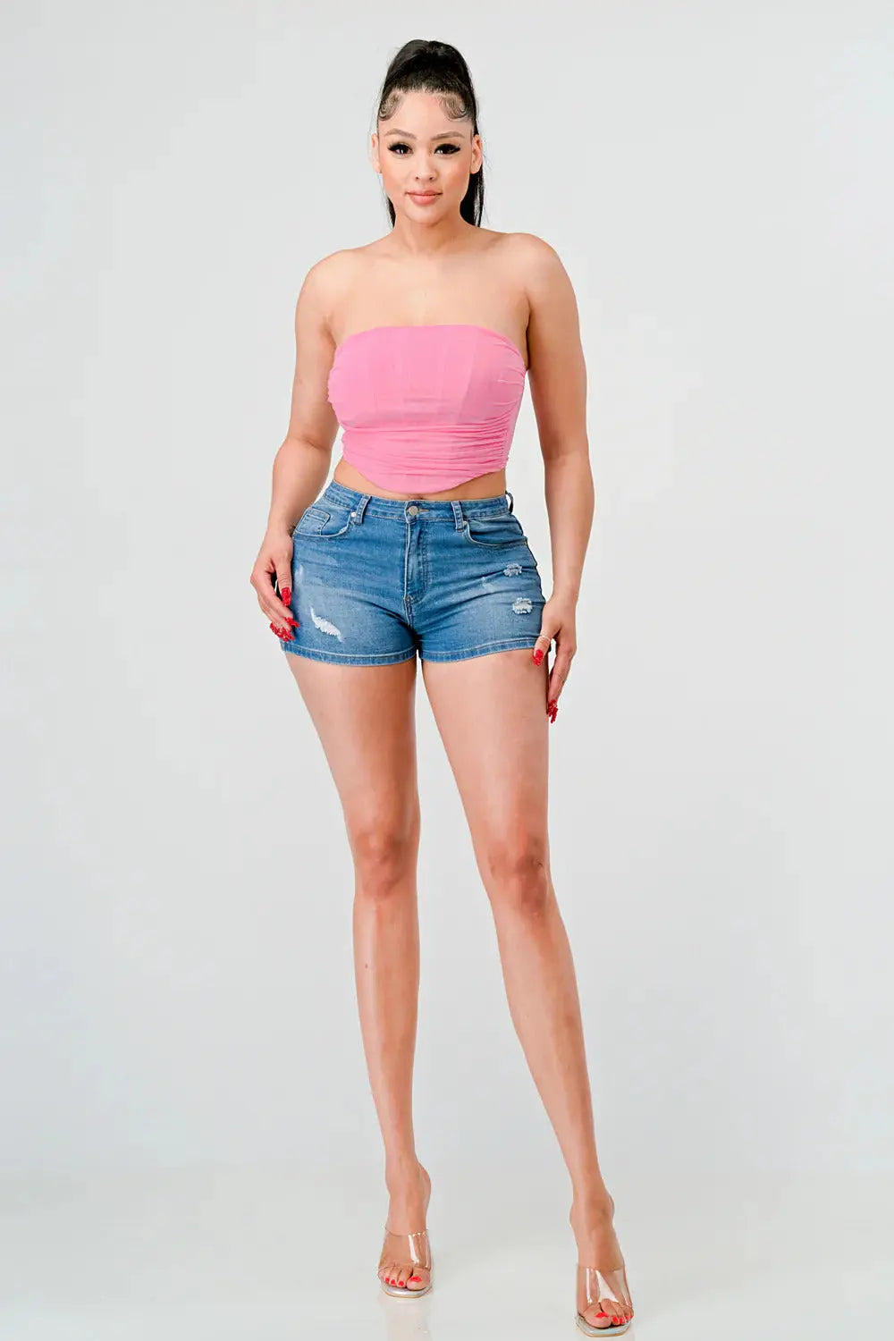 Luxe super stretch mesh layered corset bustier Taylor Rouge