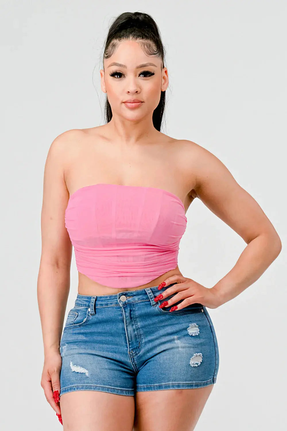 Luxe super stretch mesh layered corset bustier Taylor Rouge