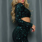 Perfect Night Out Velvet Sequins Skirt Set Taylor Rouge