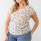 Plus Flower Print Ruched Top Taylor Rouge