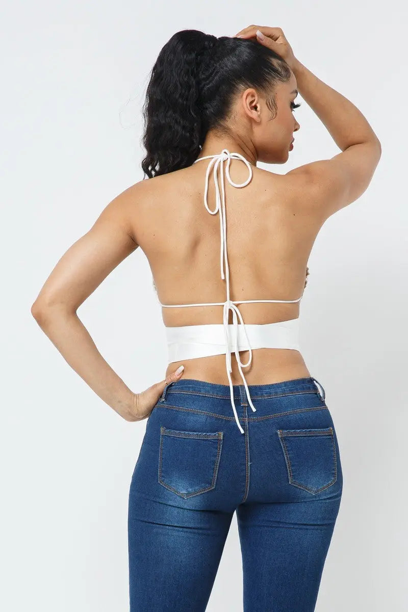 Satin Wrap Around Top Taylor Rouge