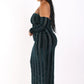 Striped Velvet Off Shoulder Dress Taylor Rouge