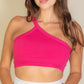 One Shoulder Ribbed Cropped Top