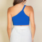 One Shoulder Ribbed Cropped Top