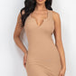 Ribbed Split Neck Tank Mini Dress