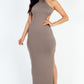 Tie Backless Split Thigh Maxi Dress