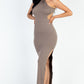 Tie Backless Split Thigh Maxi Dress