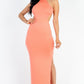 Tie Backless Split Thigh Maxi Dress