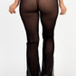 Poly Mesh Front Slit High Waist Flared Pants