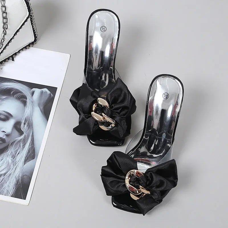 Wine Glass Party Heels - Black Taylor Rouge