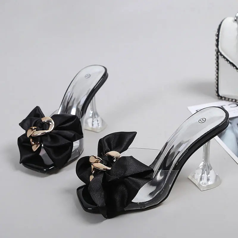 Wine Glass Party Heels - Black Taylor Rouge